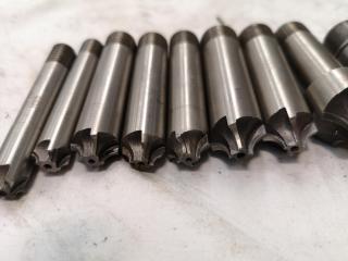 15x Assorted Corner Rounding End Mill Bits, Imperial Sizes