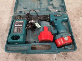 Makita 14.4V Cordless Drill Driver w/ Charger, Case, 2x Batteries