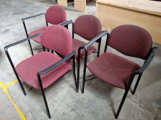 Round Office or Cafe Table w/ 4x Stackable Chairs
