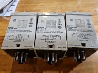 9x Omron DIN Rail Solid State Timers, Assorted Models