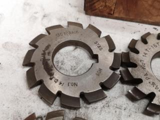 8x Assorted Involute Gear Mill Cutters