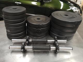 Pair of Olympus One-Handed Dumbells w/ Assorted Weights