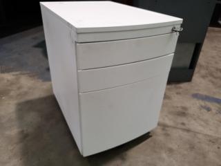 Contemporary White Metal Office Mobile Drawer File Unit