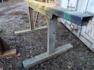 3x Assorted Heavy Steel Saw Horses
