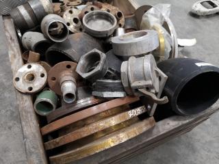 Pallet of Assorted Industrial Pipe Fittings, Rings, Couplings, Gaskets & More