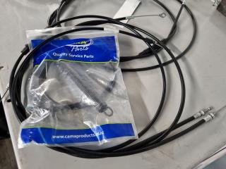 Assorted Lawnmower Clutch & Throttle Control Cable Assemblies