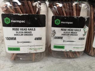 Hermpac Rose Head Nails, 100x4mm, 5x 500g packs