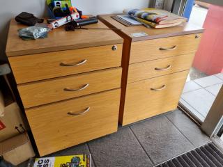 2x Matching Office Mobile Drawer Units