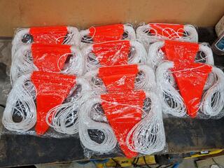 10x High-Vis Safety Bunting Flags on Rope