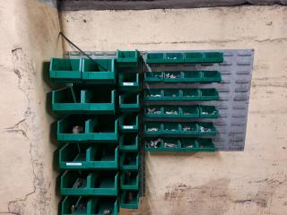 Wall Mounted Storage Units (Assorted Nuts, Bolts Miscellaneous Parts)