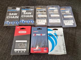 8x Assorted Replacement Chainsaw Chains