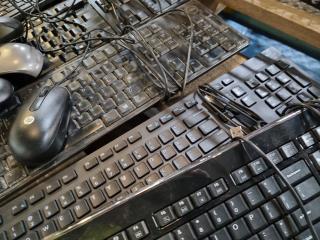 Assorted USB Keyboards, Mice, Label Printer