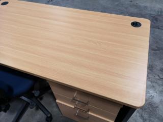 Office Desk Workstation w/ Mobile Drawer & Chair