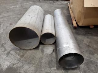 3x Large Diameter Stainless Steel Pipes