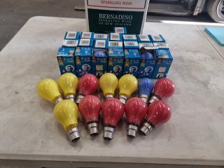 Large Assortment of GE 25W Coloured Light Bulbs