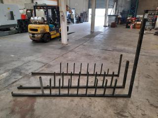 3 x Industrial Wall Mounted Material Wall Rack Posts