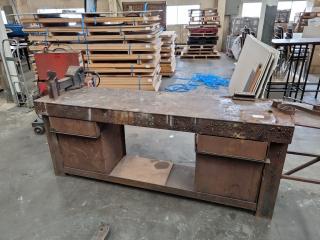 Large Plate Steel Workbench with Vice and Bender