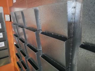 Custom Galvanised Steel A4 Size Wall Mount Bins for Office or Workshop