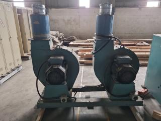 2 x Large Blowers on Stand