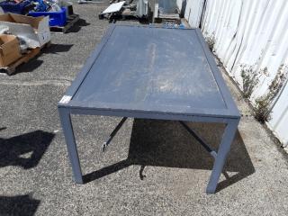 Blue Coloured Steel Workshop Table