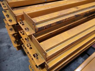 23x Assorted Lengths of Horizontal Pallet Racking Rails