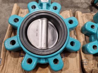 2x Butterfly Valves DN100 PN16