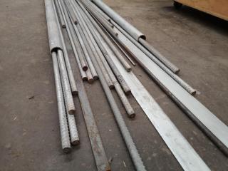 Assorted Lengths of Material Steel & Rebar