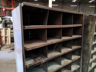 3x Metal Workshop Pigeon Hole Storage Units