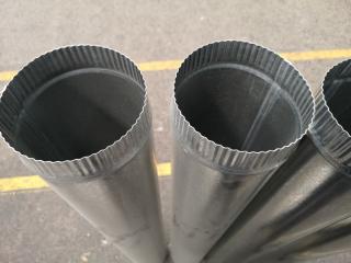 4x Galvanised Steel Duct Flues, 150x1200mm Size