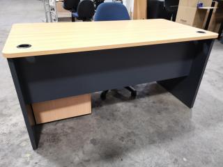 Office Desk Workstation w/ Mobile Drawer & Chair