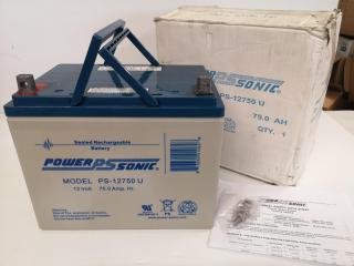 Power Sonic Rechargeable 12V 75Ah Sealed Lead Acid Battery PS-12750U