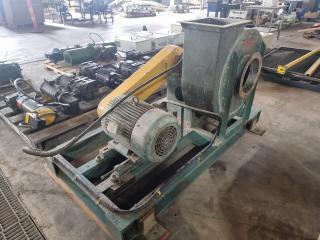 Large Industrial Electric Three Phase Motor and Blower Assembly