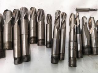 26x Assorted Ball End Mill Cutters, Metric & Imperial Sizes