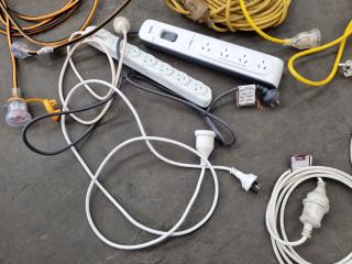 Assorted Electrical Power Leads & Power Boards