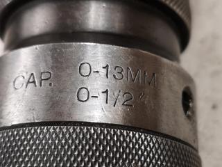 13mm Keyless Drill Chuck w/ Morse Taper No. 3 & No. 4 Mounts