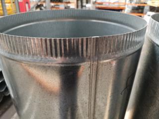 2x 400x1200mm Galvanized Steel Cylindrical Ducting Flues
