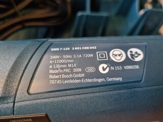 Bosch Corded 125mm Angle Grinder GWS 7-125, As New!