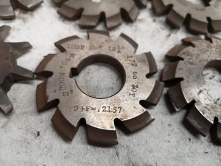 8x Assorted Involute Gear Mill Cutters