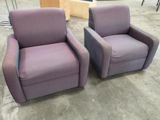 2x Matching Padded Office Reception Chairs