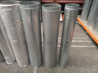 11x Assorted Size Galvanised Steel Duct Flues