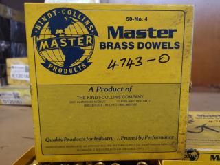 55x Vintage Pattern Makers Brass Master Dowels, Size 4