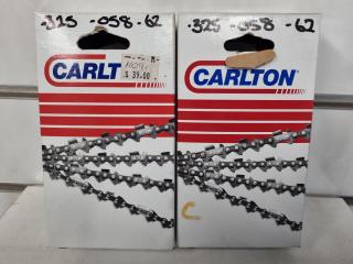 2x Carlton Replacement Chain Saw Chains, size 0.32-058-62