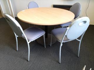 Round Table w/ 4x Chairs for Office or Home