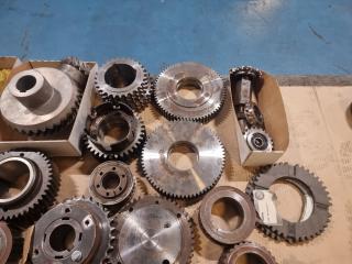 Large Assortment of Gears, Rollers and Sprockets