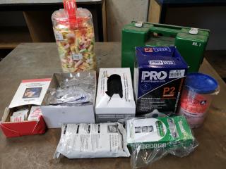 Assorted Workshop Safety Supplies, Eye, Ear Protection, First Aid & More