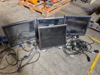 3x Elo 17" LCD Touch Screen & 1x Dell 17" LCD Monitor