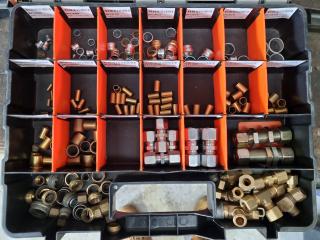 Assorted Small Brass Pipe Fittings, Connectors & More