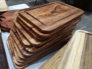 36x Assorted Wood Cutting & Serving Boards