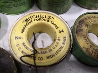 14x Spools of Mitchell's Abrasive Cord, Assorted Sizes