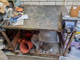 Heavy Duty Steel Workbench Table w/ Vice